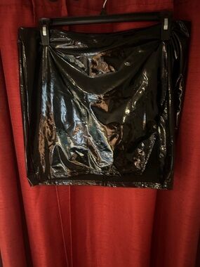 SHEIN Black Patent Mini Skirt